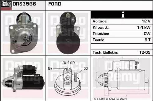 Remy DRS3566 - Starteris www.autospares.lv