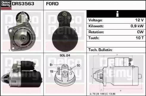 Remy DRS3563 - Starter www.autospares.lv