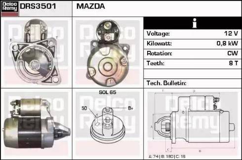 Remy DRS3501 - Starteris www.autospares.lv