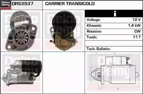 Remy DRS3537 - Стартер www.autospares.lv