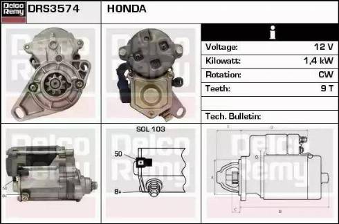 Remy DRS3574 - Starter www.autospares.lv