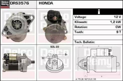 Remy DRS3576 - Starter www.autospares.lv