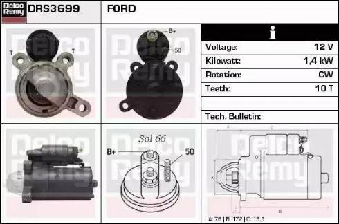 Remy DRS3699 - Starteris www.autospares.lv