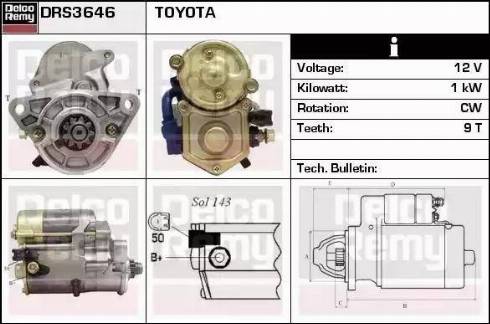 Remy DRS3646 - Стартер www.autospares.lv