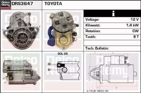 Remy DRS3647 - Starteris autospares.lv