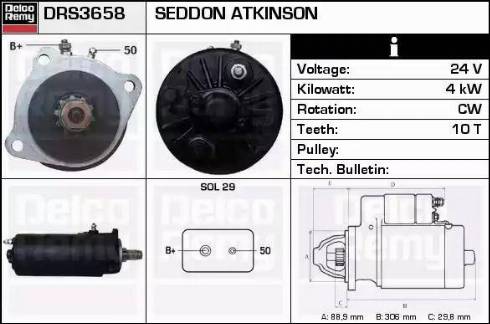 Remy DRS3658 - Стартер www.autospares.lv