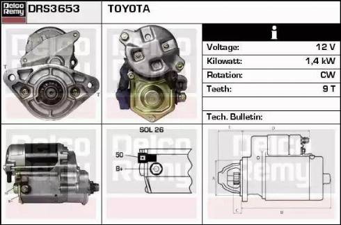 Remy DRS3653 - Starteris www.autospares.lv