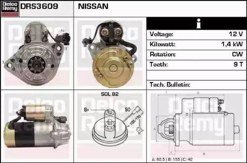 Remy DRS3609 - Starter www.autospares.lv