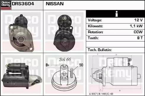 Remy DRS3604 - Starter www.autospares.lv