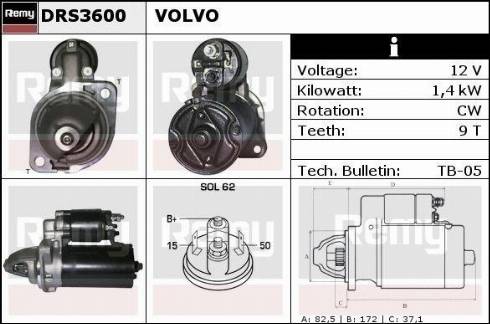 Remy DRS3600X - Starteris www.autospares.lv