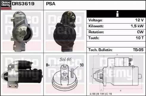 Remy DRS3619 - Starteris www.autospares.lv