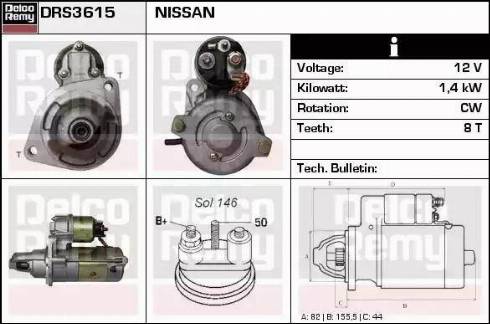 Remy DRS3615 - Starter www.autospares.lv