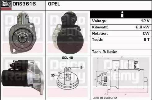 Remy DRS3616 - Starteris www.autospares.lv