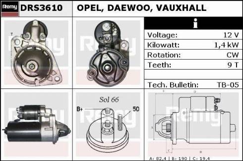 Remy DRS3610X - Стартер www.autospares.lv