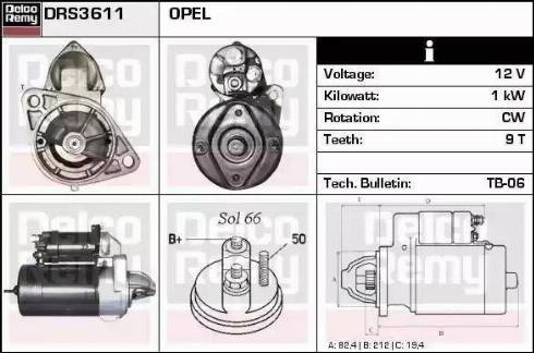 Remy DRS3611 - Starteris www.autospares.lv