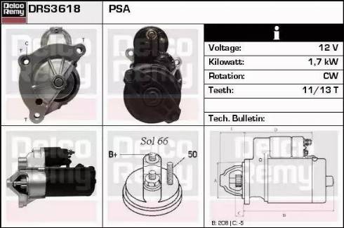 Remy DRS3618 - Стартер www.autospares.lv