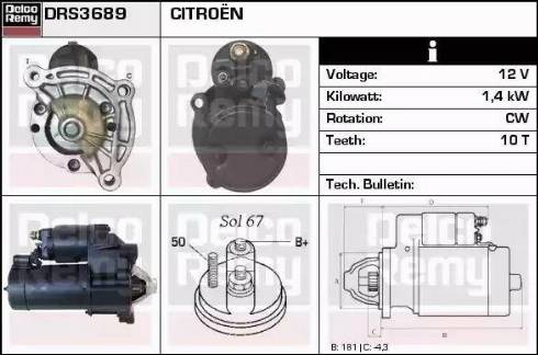 Remy DRS3689 - Starter www.autospares.lv