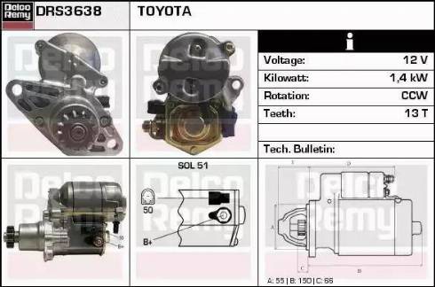 Remy DRS3638 - Starteris autospares.lv