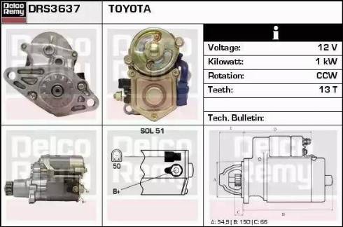 Remy DRS3637 - Стартер www.autospares.lv