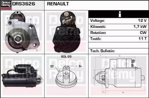 Remy DRS3626 - Starteris www.autospares.lv