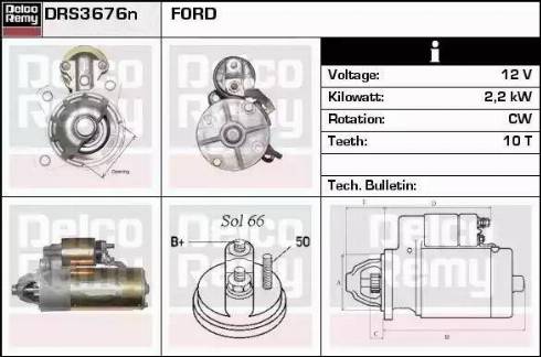 Remy DRS3676N - Стартер www.autospares.lv