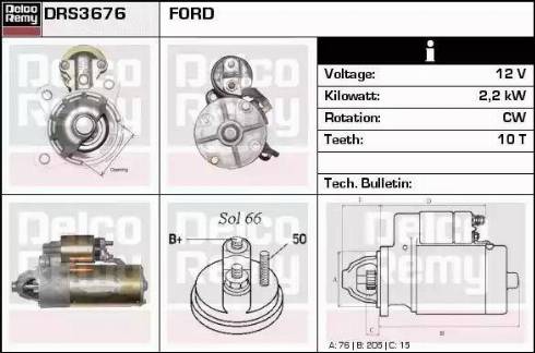 Remy DRS3676 - Starter www.autospares.lv