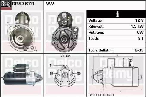 Remy DRS3670 - Starter www.autospares.lv