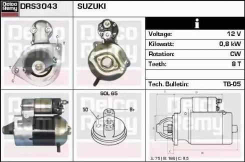 Remy DRS3043 - Стартер www.autospares.lv