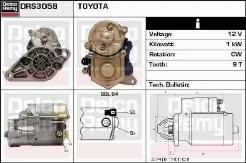 Remy DRS3058 - Стартер www.autospares.lv