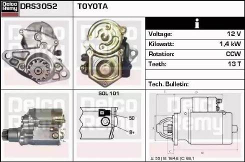 Remy DRS3052 - Стартер www.autospares.lv