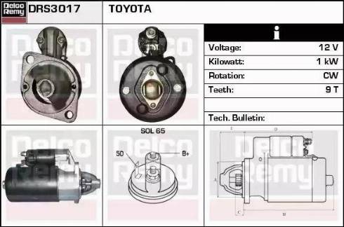 Remy DRS3017 - Стартер www.autospares.lv