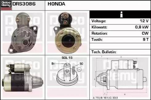 Remy DRS3086 - Starter www.autospares.lv