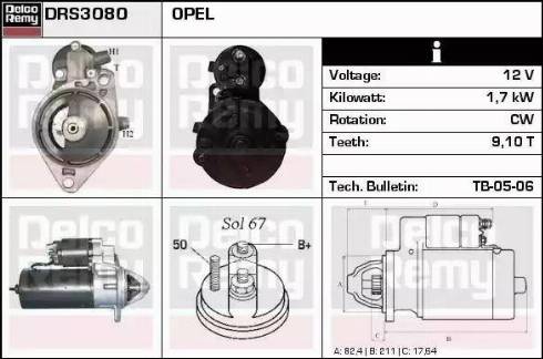 Remy DRS3080 - Starter www.autospares.lv