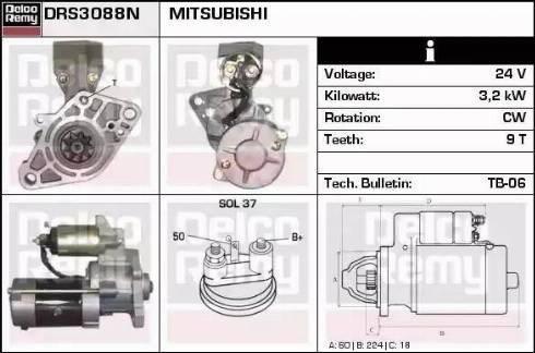 Remy DRS3088N - Стартер www.autospares.lv