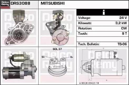 Remy DRS3088 - Стартер www.autospares.lv