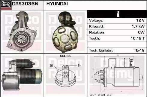 Remy DRS3036N - Стартер www.autospares.lv