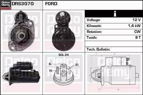 Remy DRS3070 - Стартер www.autospares.lv