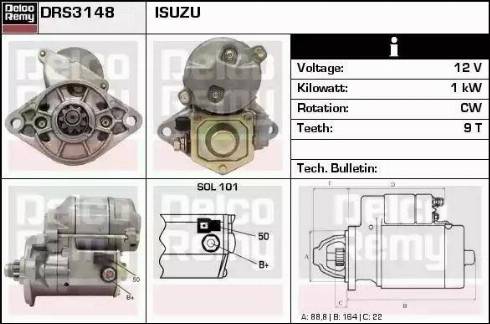 Remy DRS3148 - Starteris autospares.lv