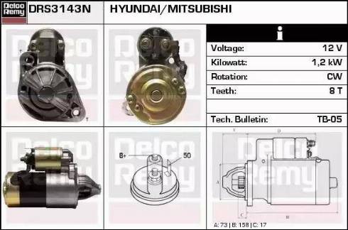 Remy DRS3143N - Стартер www.autospares.lv