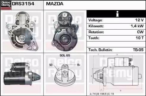 Remy DRS3154 - Стартер www.autospares.lv