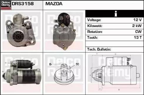 Remy DRS3158 - Стартер www.autospares.lv