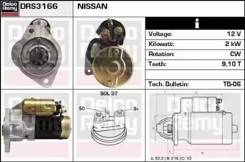 Remy DRS3166 - Стартер www.autospares.lv