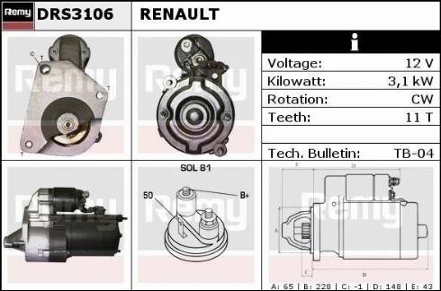 Remy DRS3106X - Starteris autospares.lv