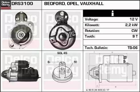 Remy DRS3100 - Стартер www.autospares.lv