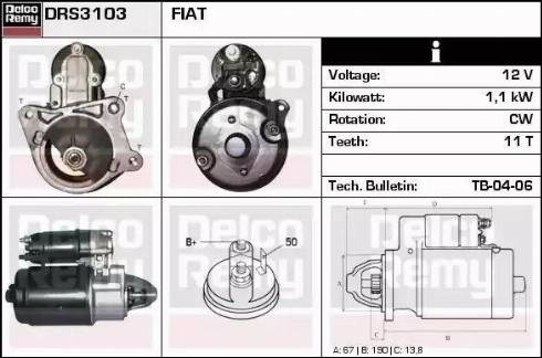 Remy DRS3103 - Starteris autospares.lv