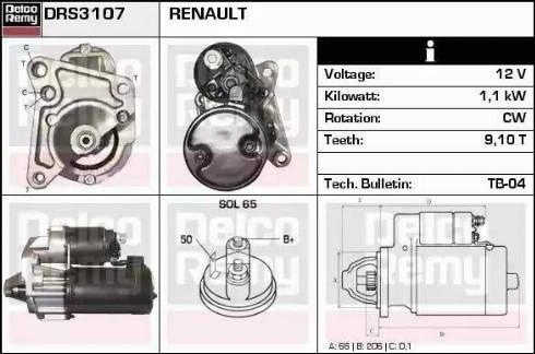 Remy DRS3107 - Стартер www.autospares.lv