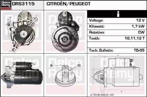 Remy DRS3115 - Starteris autospares.lv