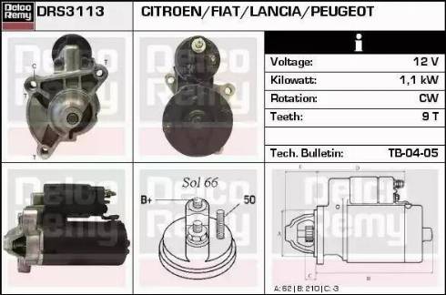 Remy DRS3113 - Стартер www.autospares.lv