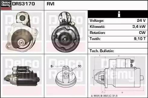 Remy DRS3170 - Starter www.autospares.lv