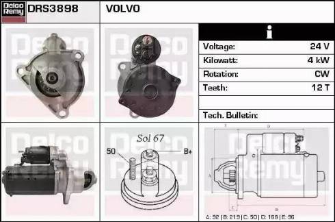 Remy DRS3898 - Starteris www.autospares.lv